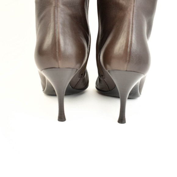 GUCCI: Brown, Leather & Logo, Tall Boots - Picture 6 of 8